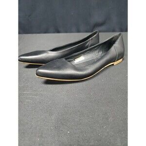 Coach and Four Avio Ballet Flats Black Leather Pointed Toe Size 9 M Made Italy